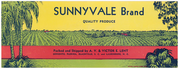 Sunnyvale Brand Produce Label 1930 1950