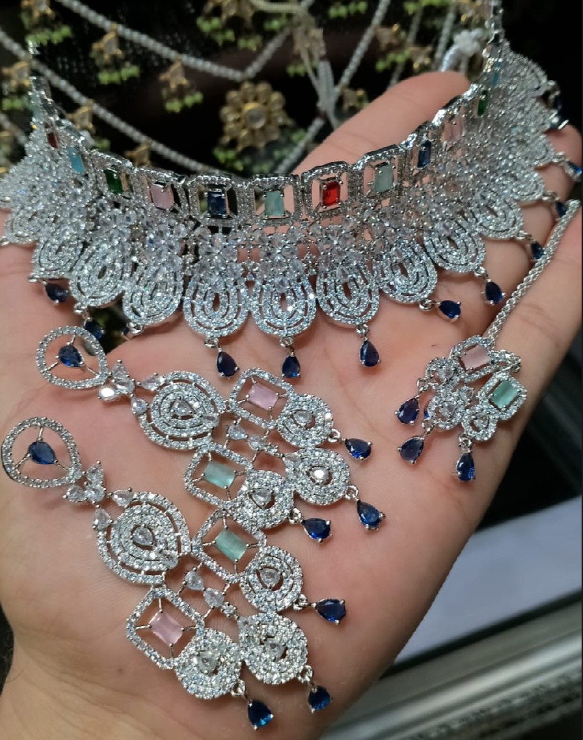 One carat ad zarconia jarao stone bridal set 💕 fine quality 💯