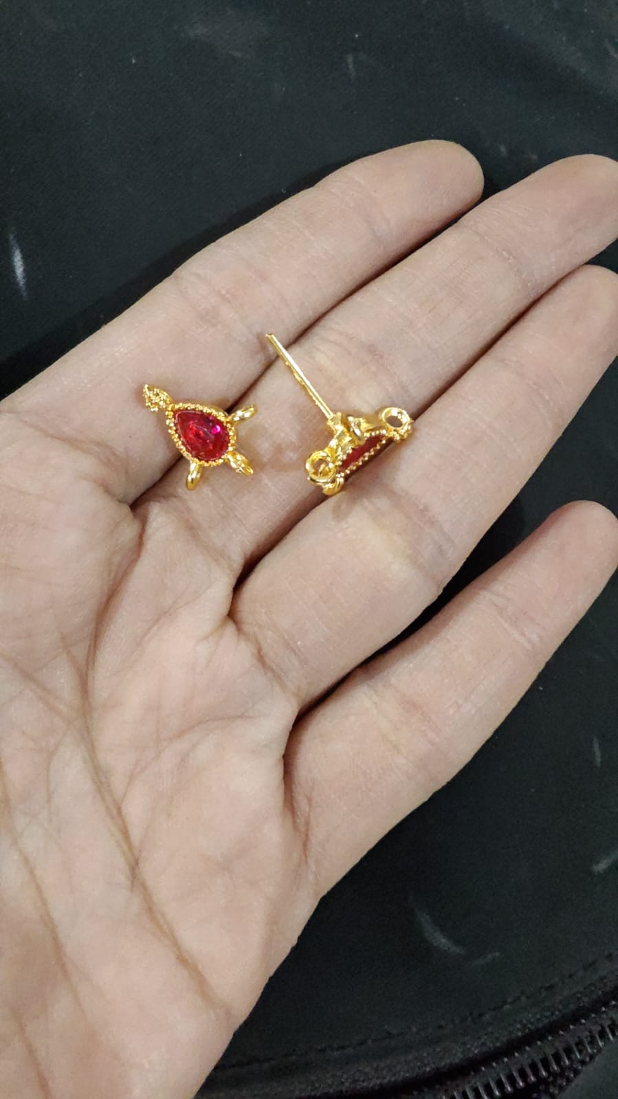 Drop Earring with latkan hook Base-PACK OF 3 PAIR