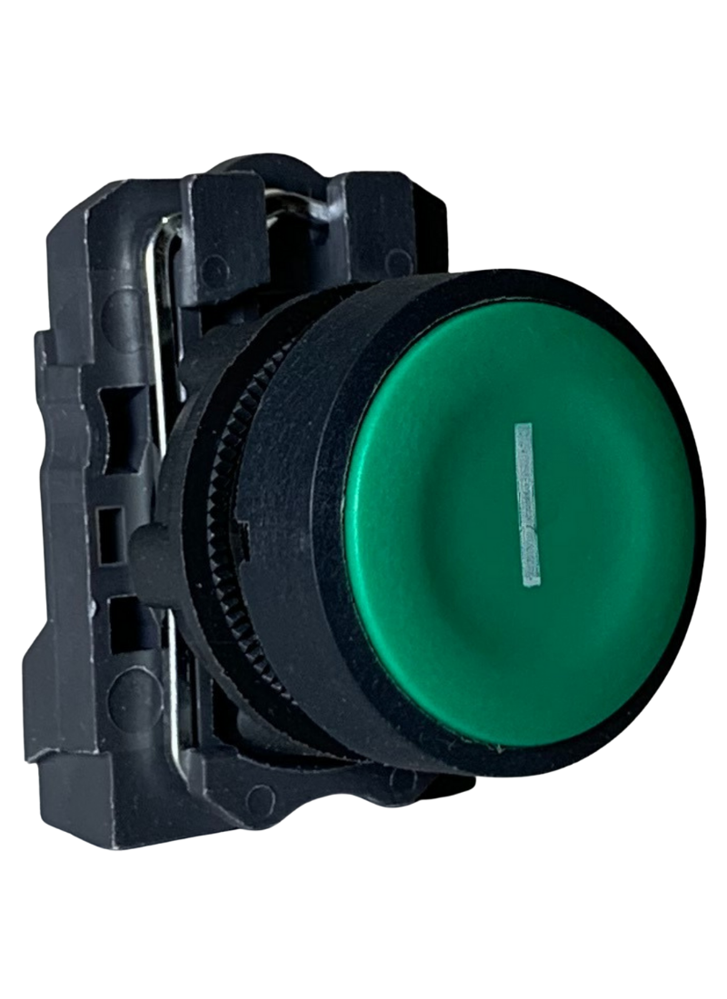 Push Button Green Flush "I" White Marking 1N/O