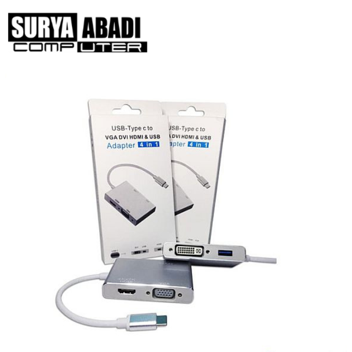 CONVERTER TYPE C TO 4 in1 (HDMI,VGA,DVI,USB)