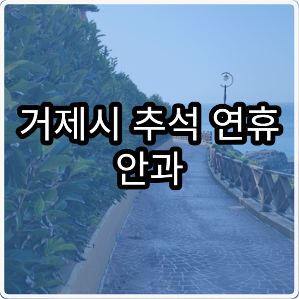 거제시 추석 연휴 안과 진료 병원 위치와 진료시간 안내