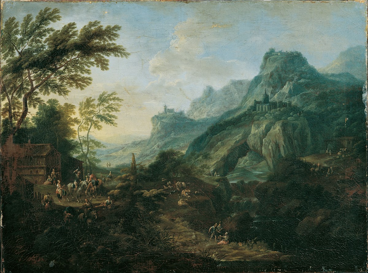 Ideale Berglandschaft mit Gehöft