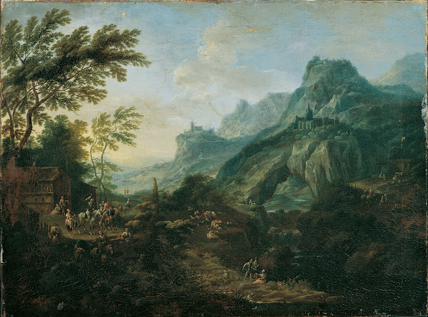 Ideale Berglandschaft mit Gehöft