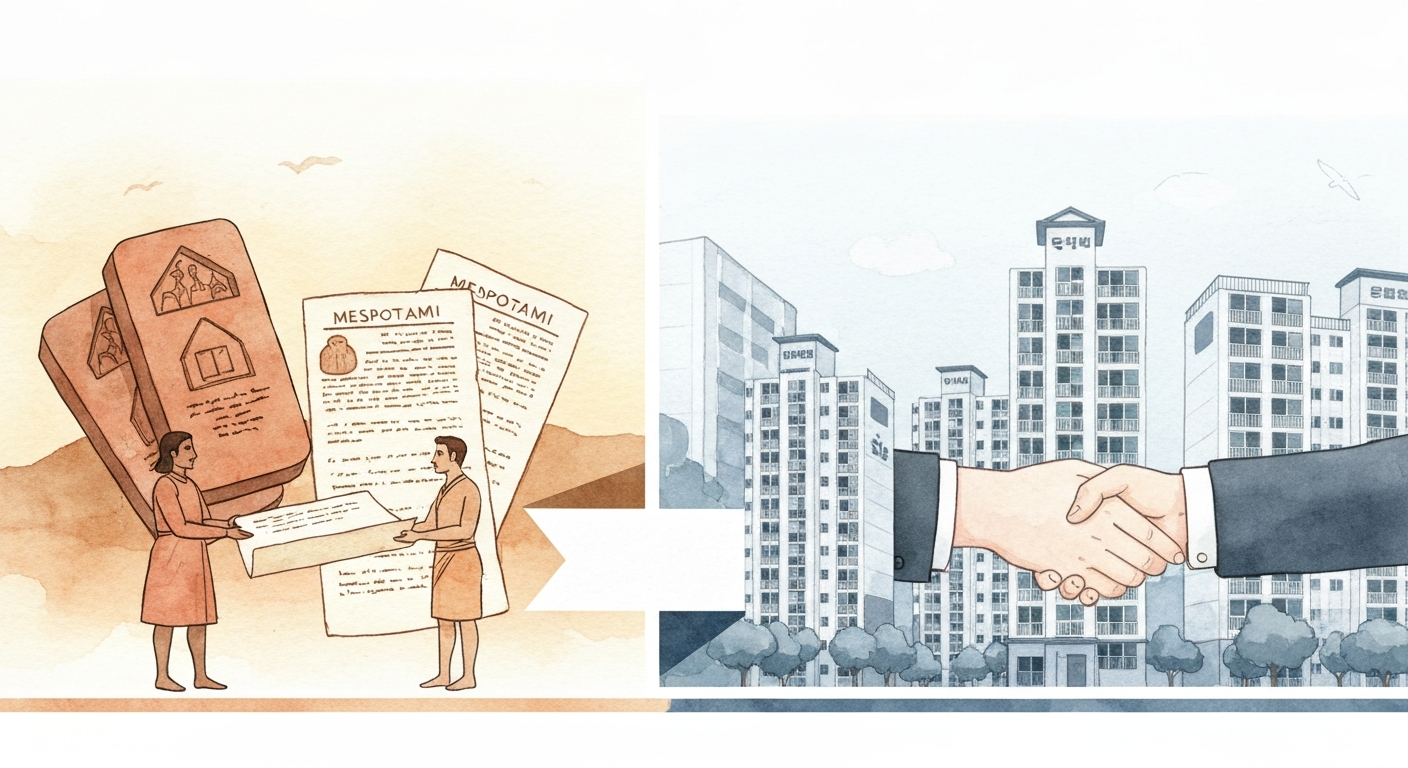 전세 제도의 역사적 기원 일러스트