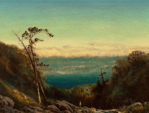 Man Fishing Before a Grand Landscape