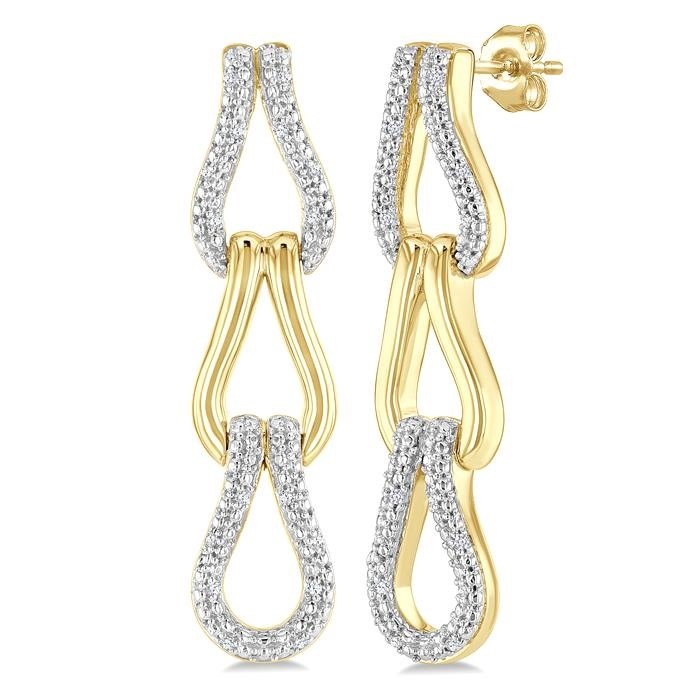 Gold Vermeil Bold Knot Diamond Fashion Earrings 88948DHSSSLER-GV
