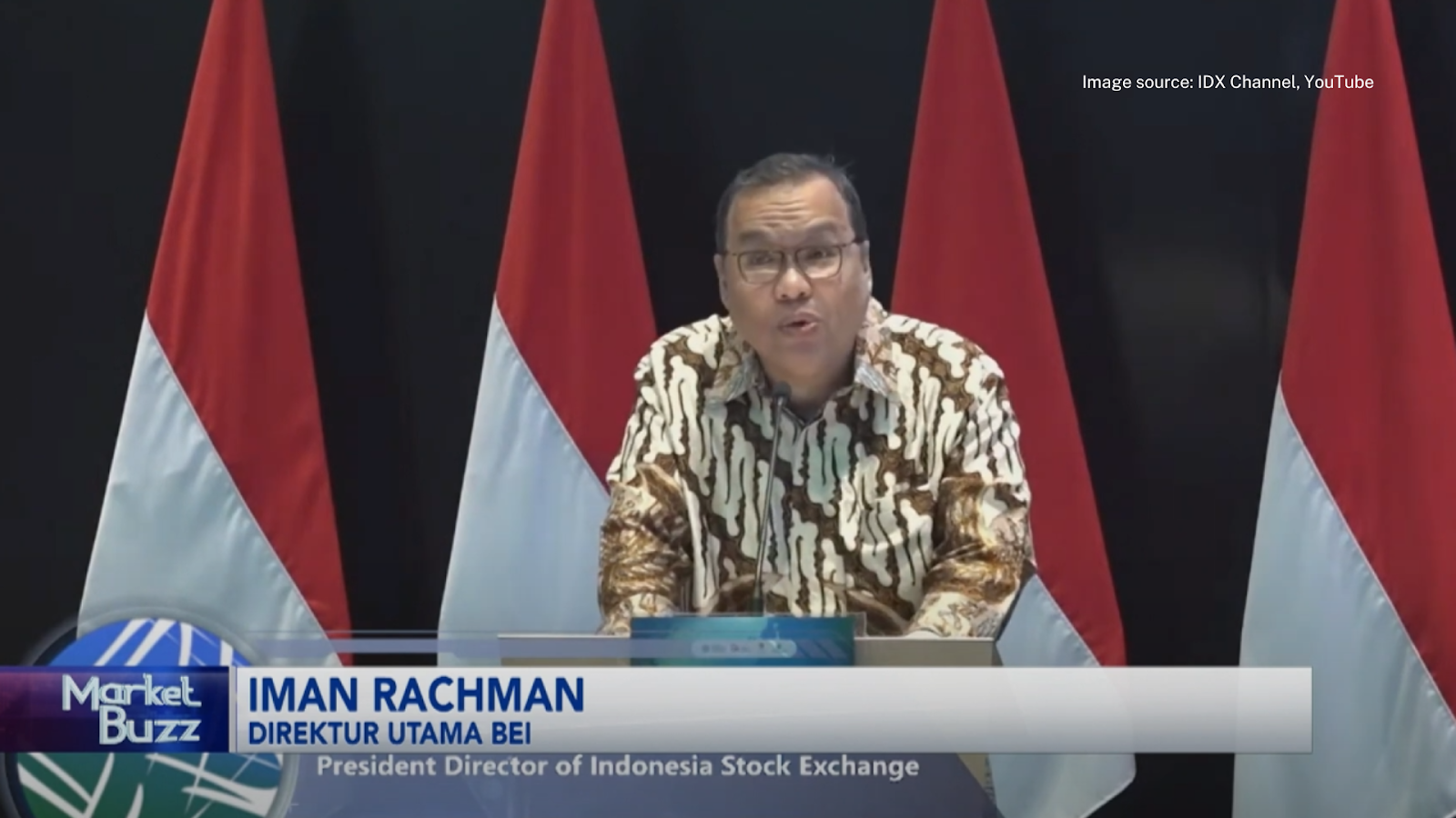 Iman Rachman, Direktur Utama BEI, delivers a speech at the inauguration of Indonesia's International Carbon Trading platform, emphasizing the nation's commitment to sustainable development and global carbon reduction efforts.