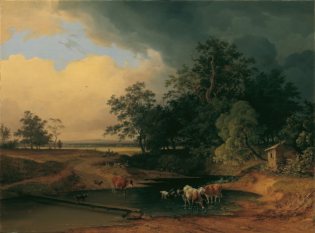 Aulandschaft bei Abendstimmung 1847