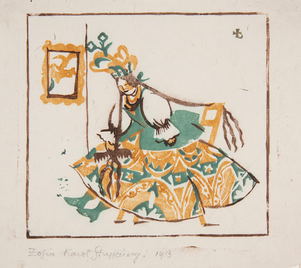 Dziewczyna wiejska w stroju świątecznym 1919