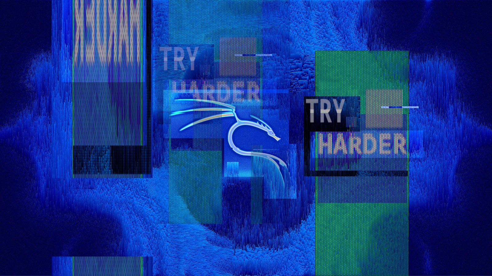 Kali Linux Try Harder Wallpaper - Digital Glitch Art 4K Wallpaper (3840x2160)