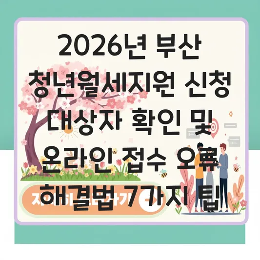 2026년 부산 청년월세지원 신청 대상자 확인 및 온라인 접수 오류 해결법 대표 이미지