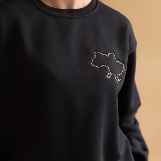 Свитшот женский Twins утепленный с вышивкой черный L