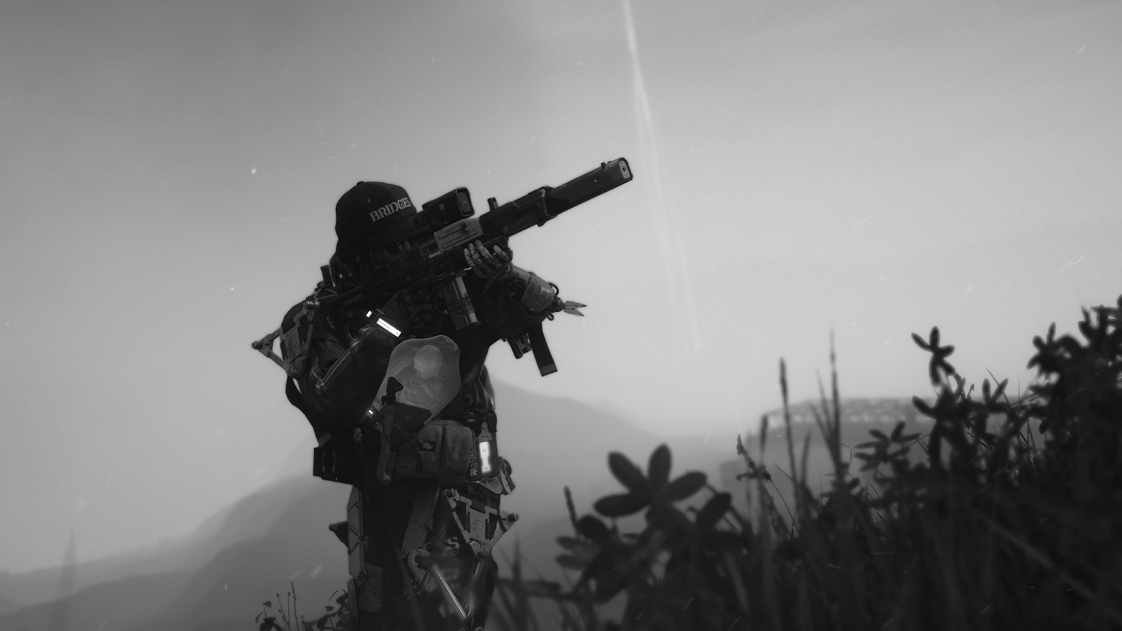 Sam Porter Bridges Aiming Rifle - Cinematic Game Photography 4K Wallpaper (3840x2160)