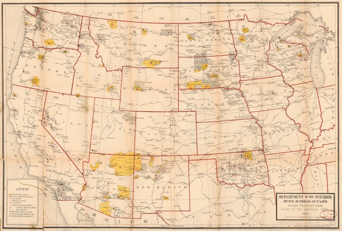 Indian Reservations West Of The Mississippi River 1923