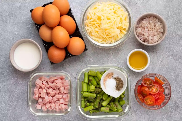 Ingredients for a frittata recipe