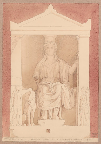Syracuse the museum tomb altars with sibyl from the tomb street 20th century