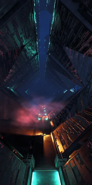 Sci-Fi Architecture, Cyberpunk City, Futuristic Cityscape, Neon Lights 4K Wallpaper Background