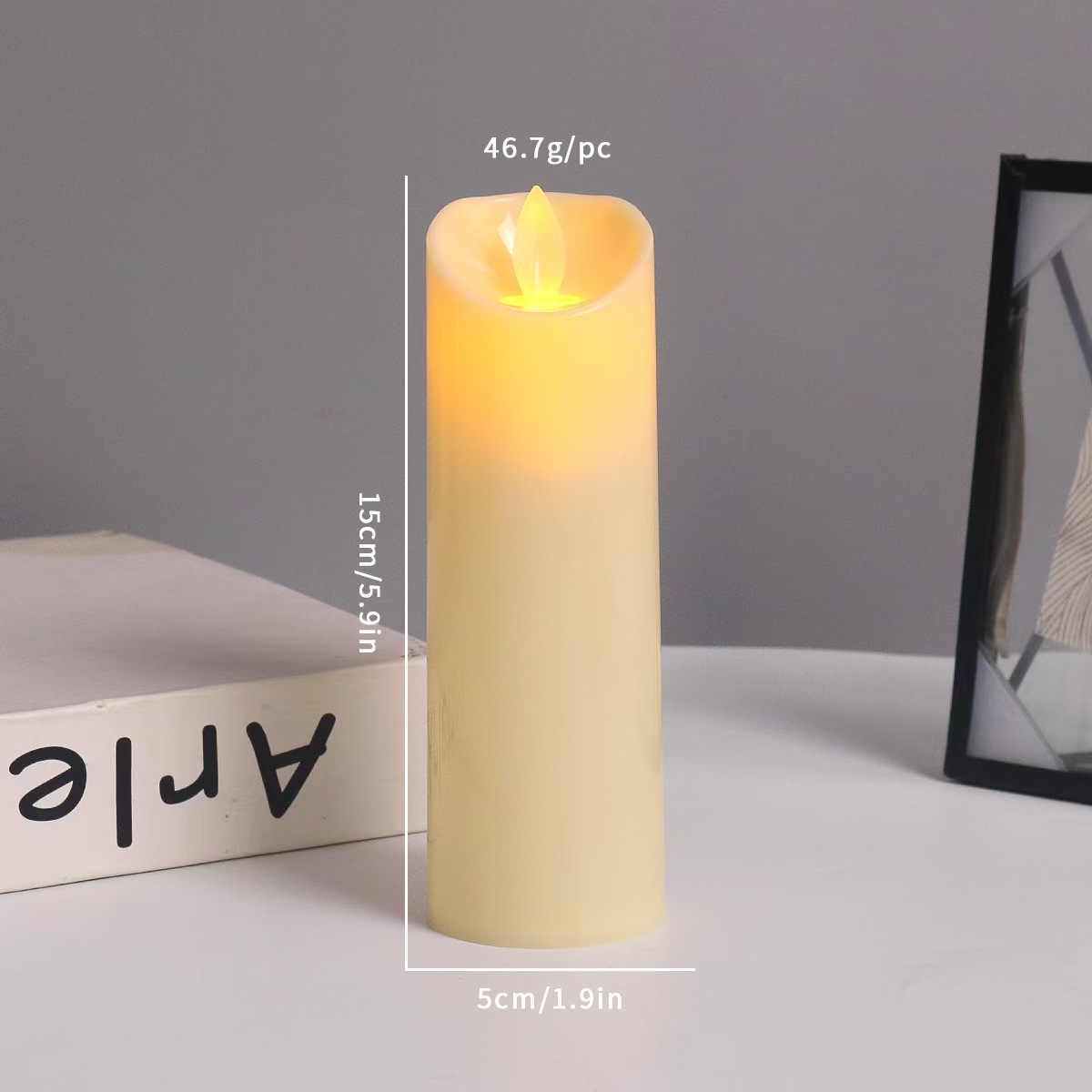 LED real wax candle with flicker effect and remote control