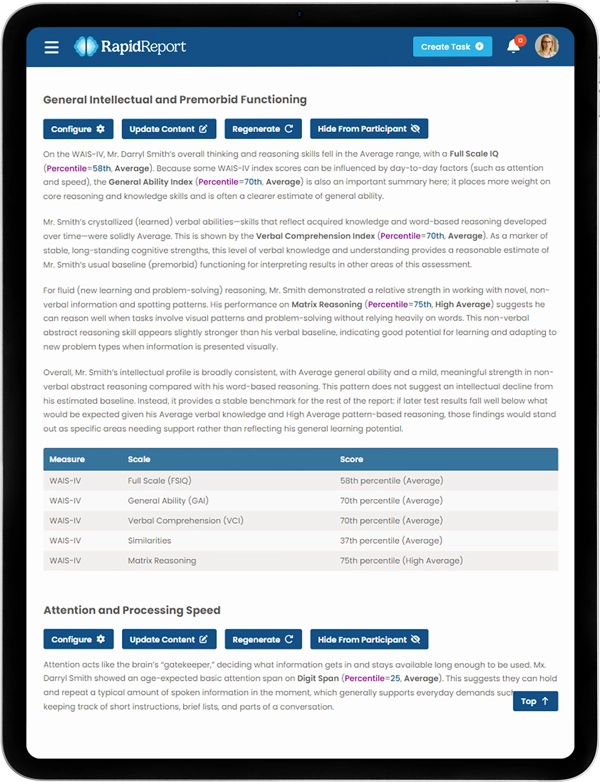 RapidReport Case Dashboard Screenshot