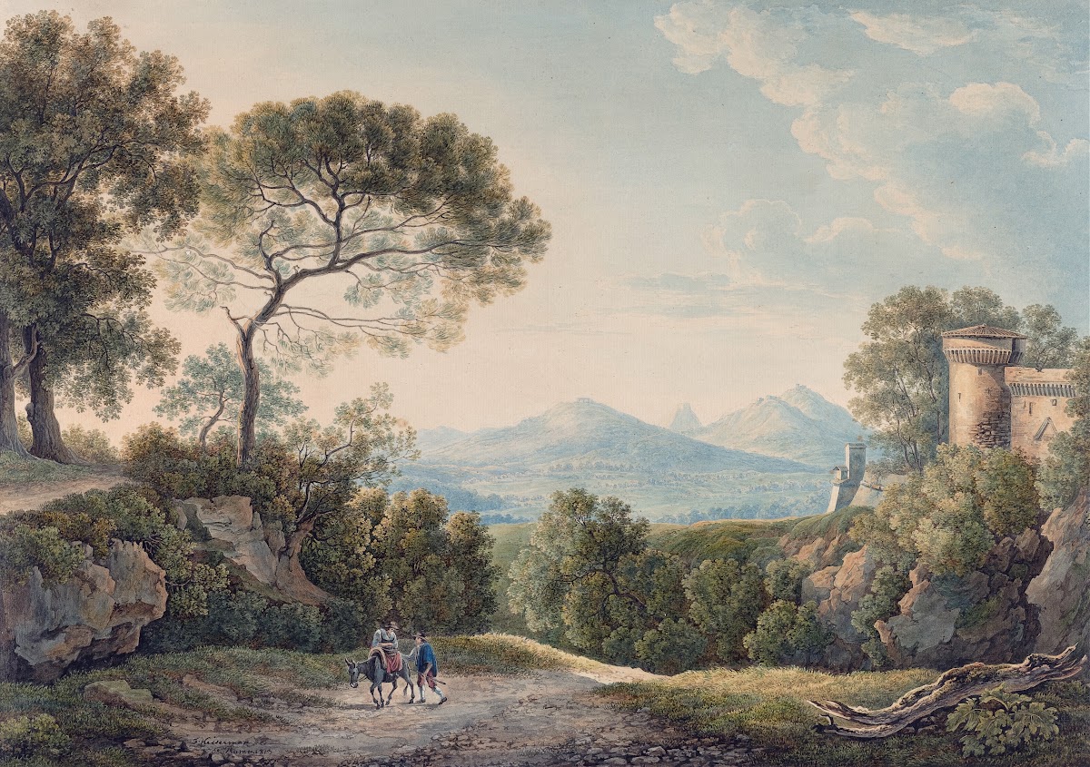 View from Tivoli across the Tiber Valley at Sunset 1813