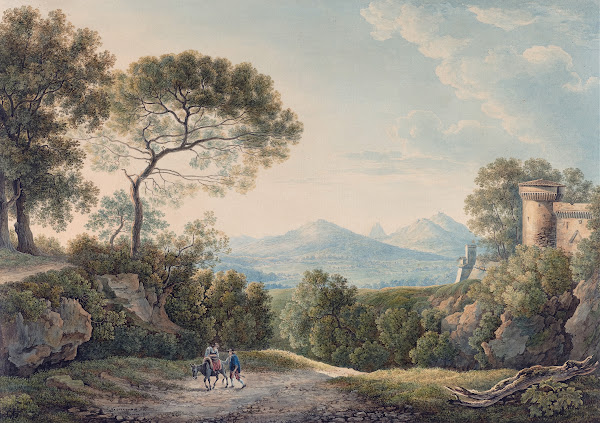 View from Tivoli across the Tiber Valley at Sunset 1813