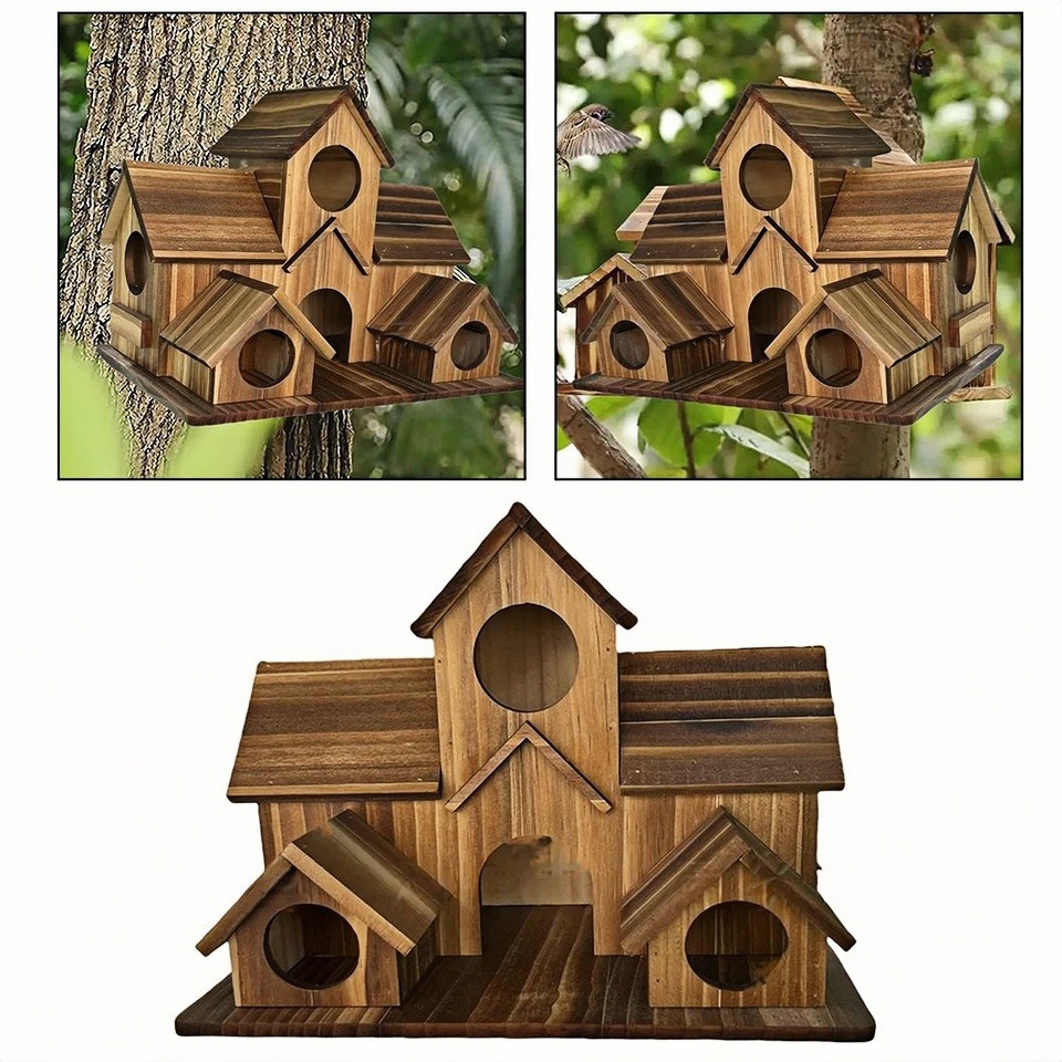 Villenartiges Holz-Vogelhaus für den Garten
