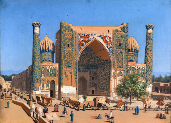 Medrasah Shir Dhor at Registan place in Samarkand between 1869 and 1870