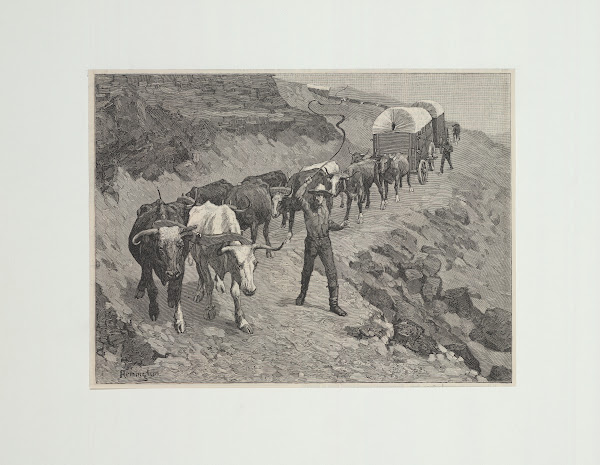 An ox train in the mountains 1888