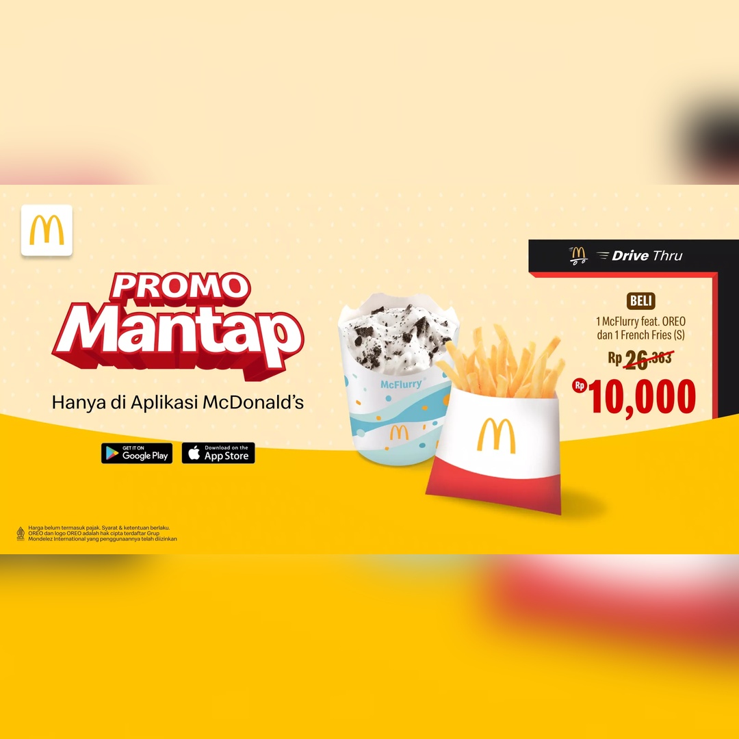 McFlurry feat. OREO + Fries Rp10.000!