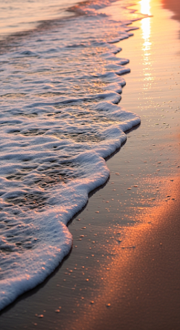 Soft Wave Beach Sunset