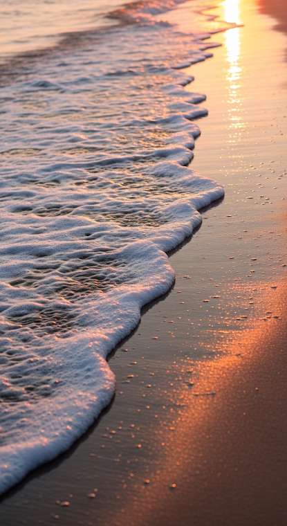 Soft Wave Beach Sunset