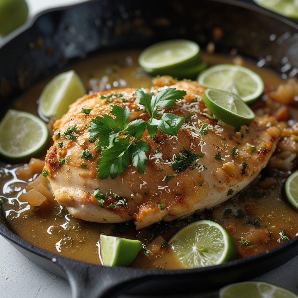 Final Zesty Lime Coconut Chicken Skillet with Pineapple & Bell Pepper