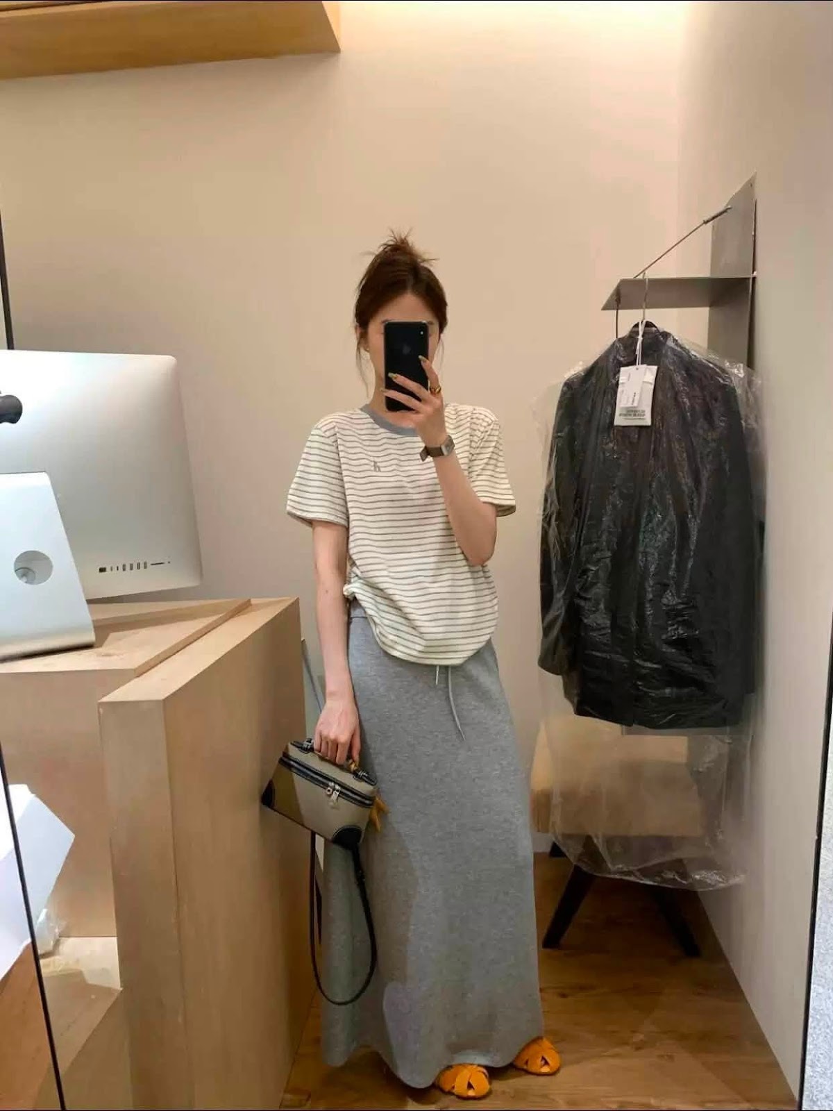 Chân váy dài thun lưng bản dây rút XONXEN SHOP 27062 – Image 5