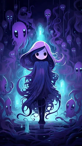 Ethereal Guardian in the Violet Abyss