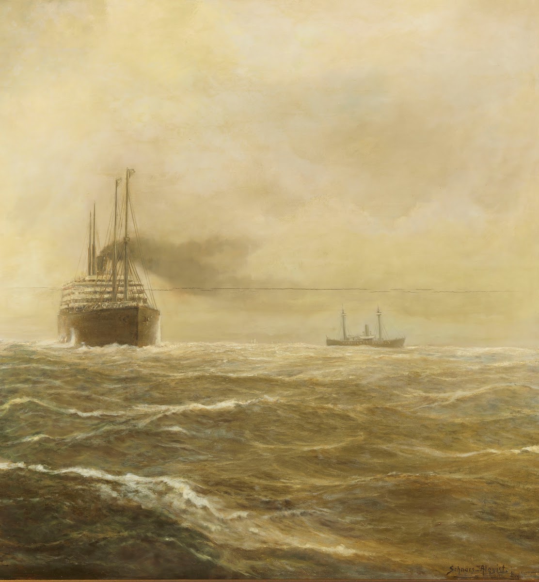 Passagierdampfer der Hapag vor Nantucket Shoals 1900