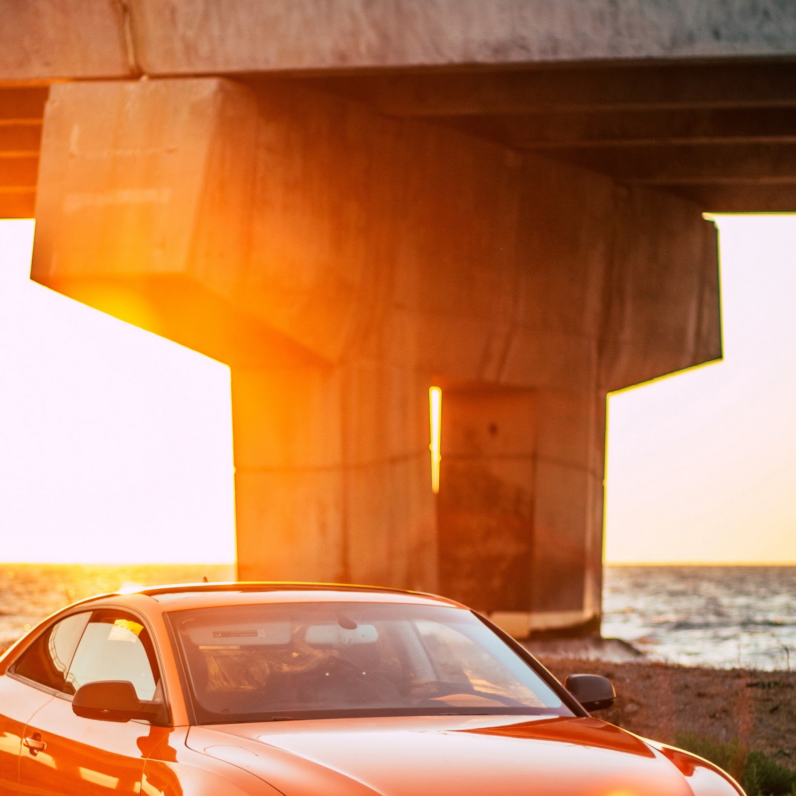 Download Audi S5, Orange Car, Sportscar, Automotive 2K iPhone