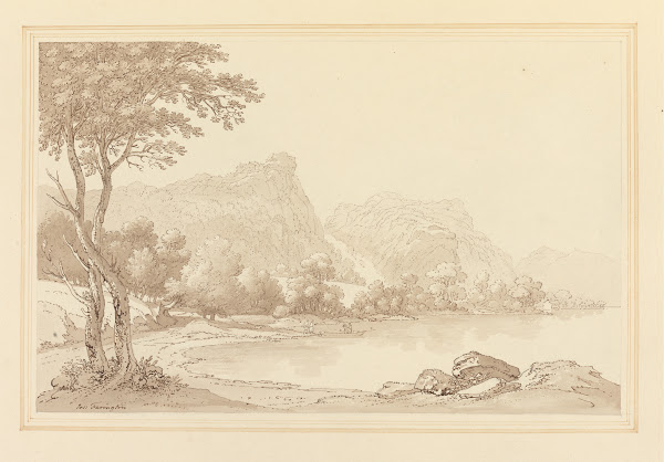 Lodore Rocks falls cottage distant