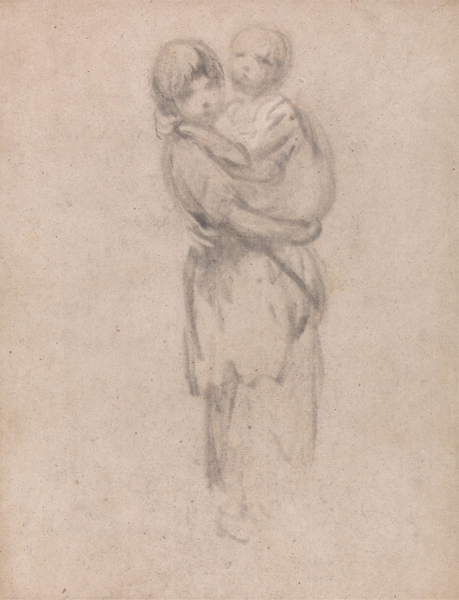 A Young Girl Holding a Child ca 1780