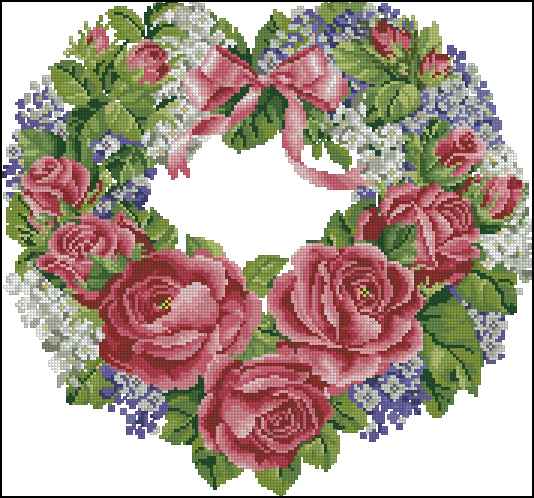 CMP 390081 Roses And Lilac Wreath