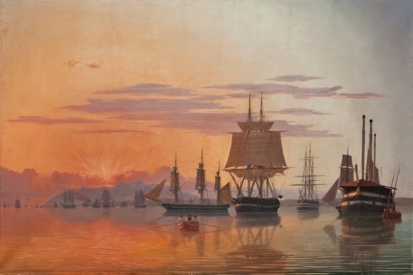 The Frigate Thetis And The Corvette Flora On The River Tagus 1844