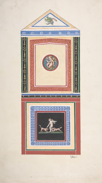 Design for Wall Decor Painted with Putti and Dogs before 1889