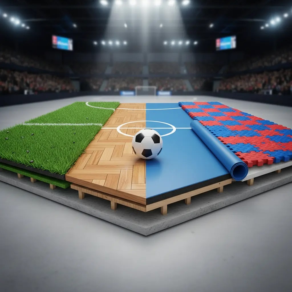 Lantai apa yang umum digunakan untuk lapangan futsal?