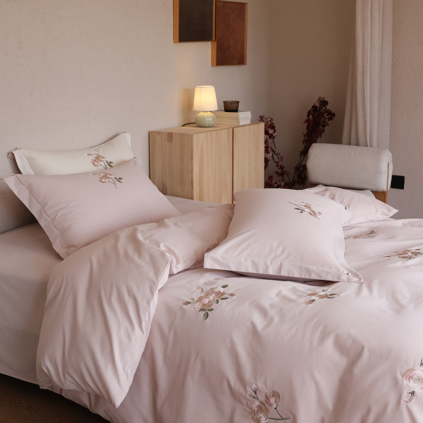 Cotton bedding set, 4-piece, Long-staple cotton