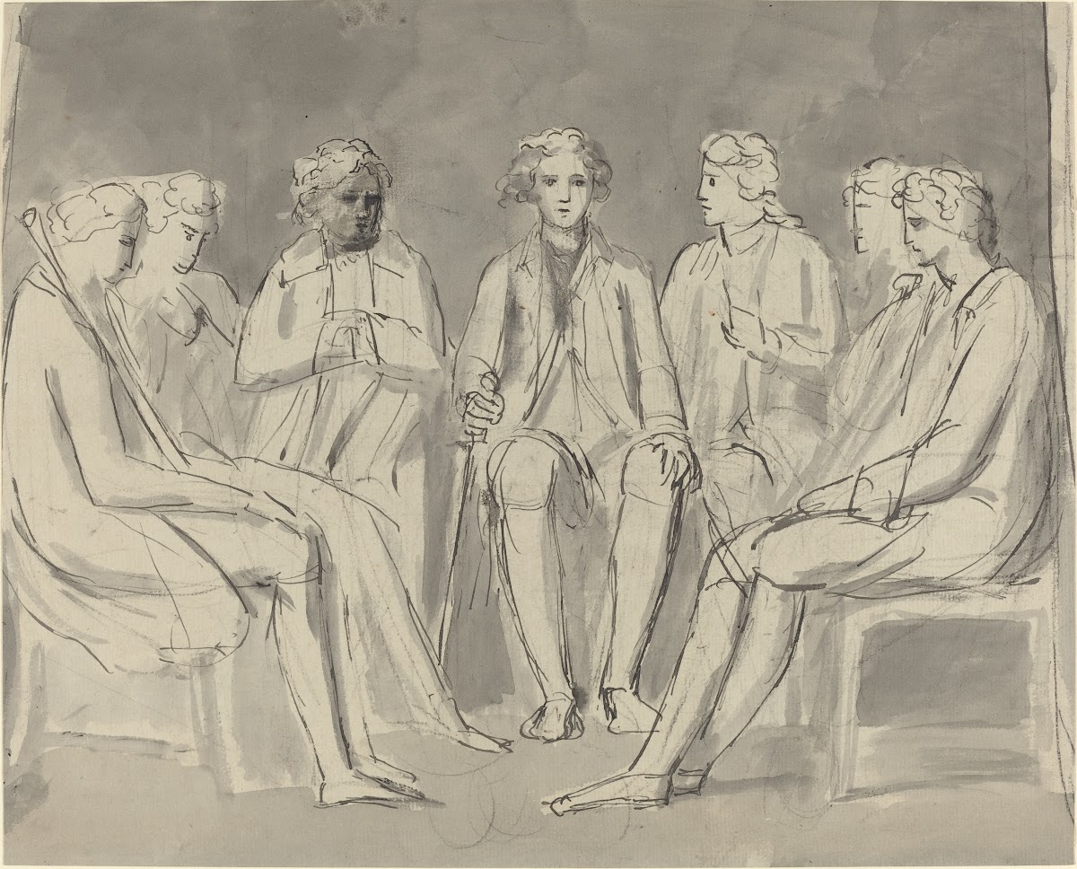 Group of Men Seated in a Circle recto c 1780 1785