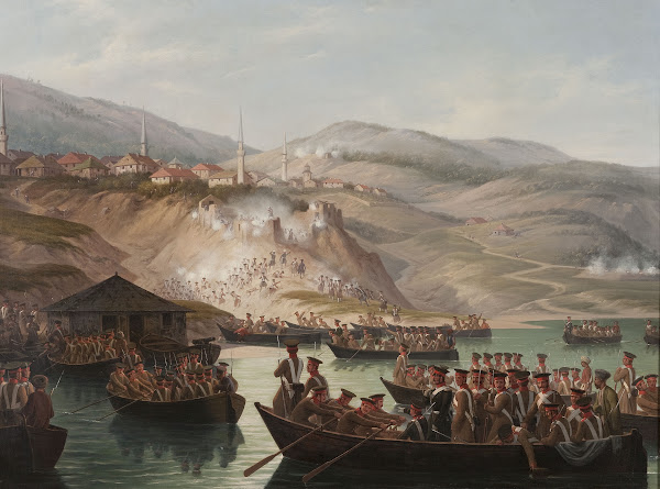 Episode in the Caucasian wars  Crossing the river in Arcx 1843