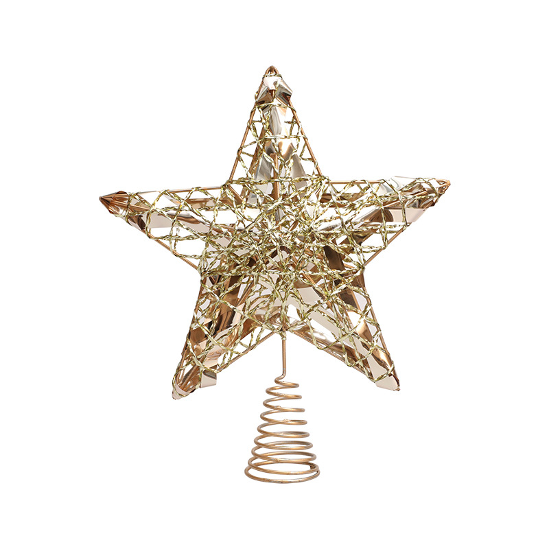 Weihnachtsbaum-Stern aus Eisen mit Licht und Bändern