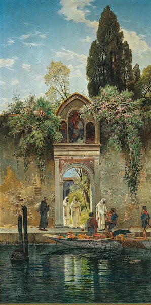 Venice at the gate of the island monastery of San Lazzaro