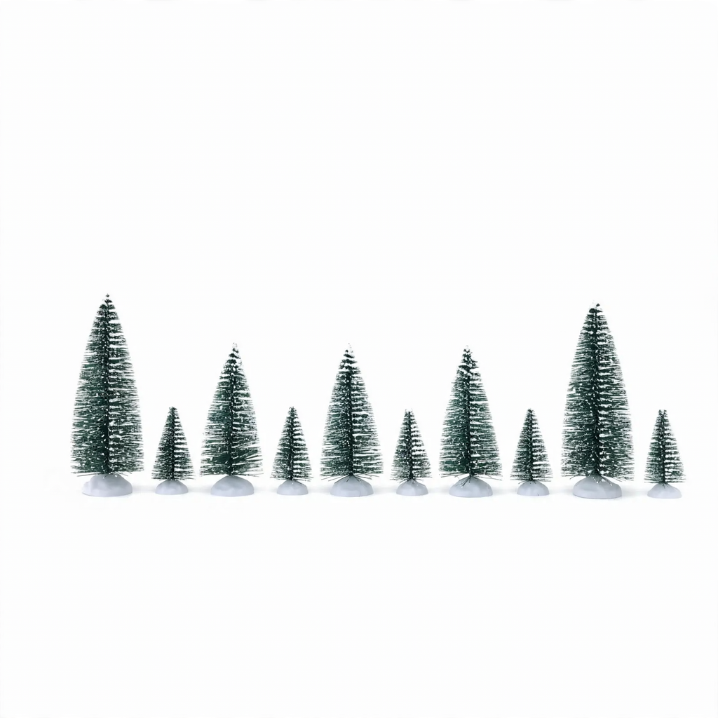 Mini-Weihnachtsbaum-Set mit Kunstschnee, 10-teilig