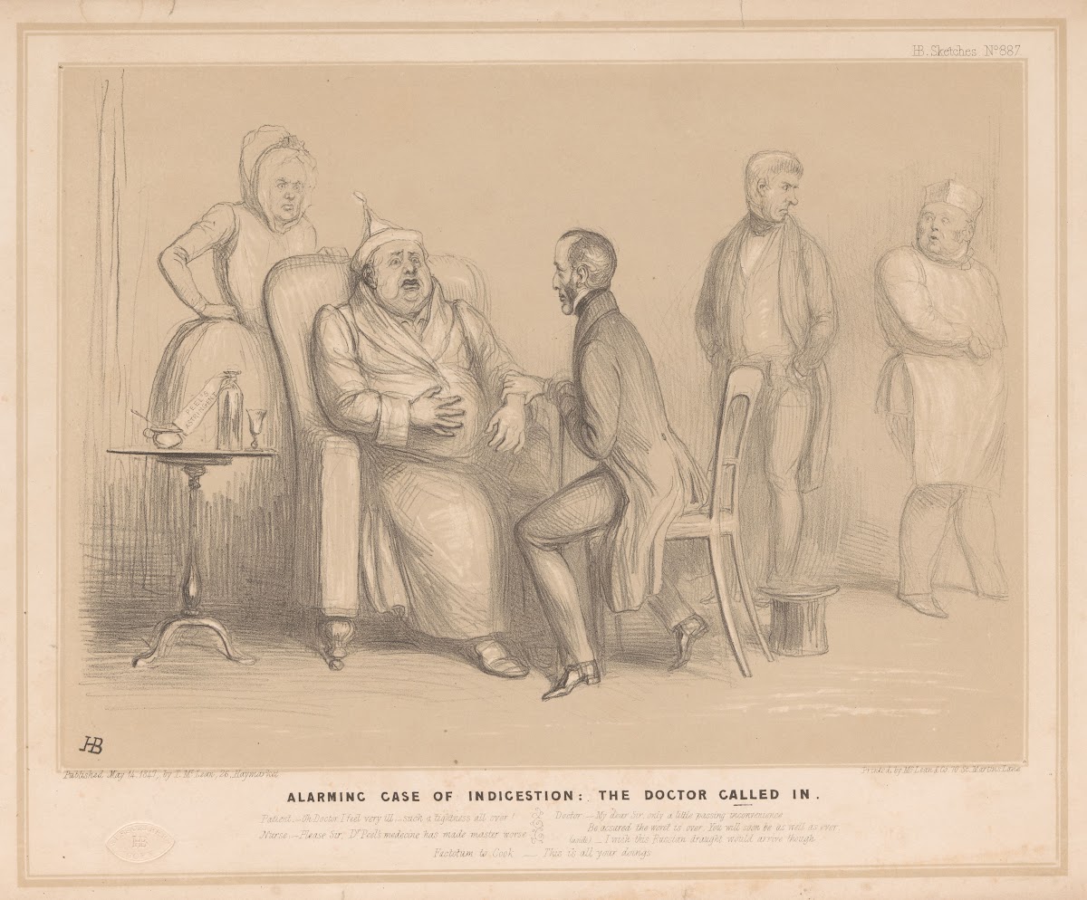 Alarming case of indigestion the doctor called in 1847 1847
